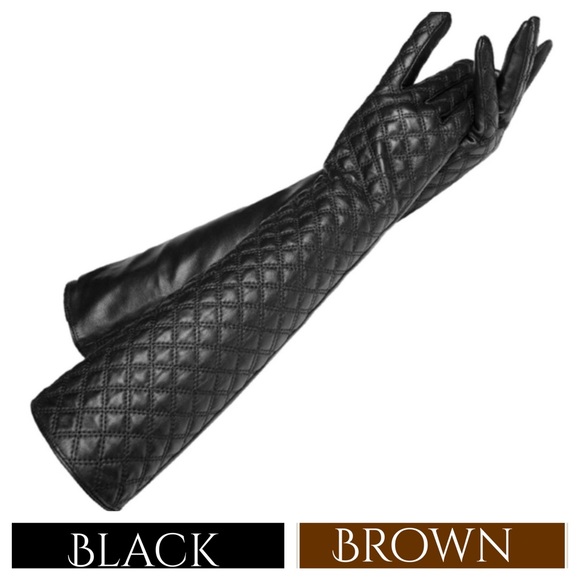 Accessories - Leather Quilted Cashmere The Lauren Gloves